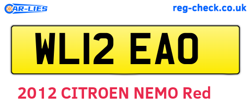 WL12EAO are the vehicle registration plates.