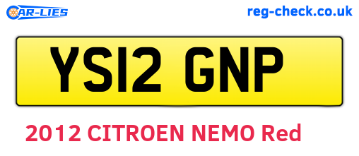 YS12GNP are the vehicle registration plates.