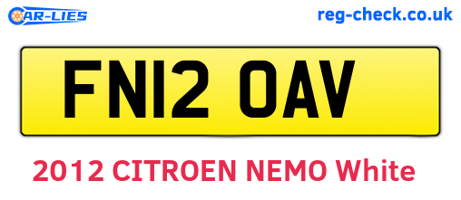 FN12OAV are the vehicle registration plates.