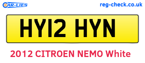 HY12HYN are the vehicle registration plates.
