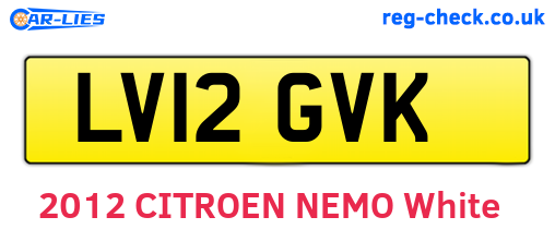 LV12GVK are the vehicle registration plates.