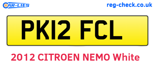 PK12FCL are the vehicle registration plates.