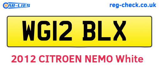 WG12BLX are the vehicle registration plates.
