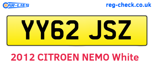 YY62JSZ are the vehicle registration plates.
