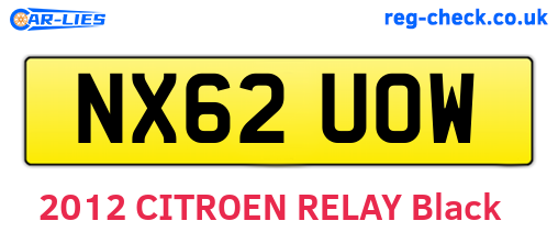 NX62UOW are the vehicle registration plates.