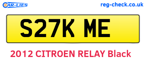 S27KME are the vehicle registration plates.