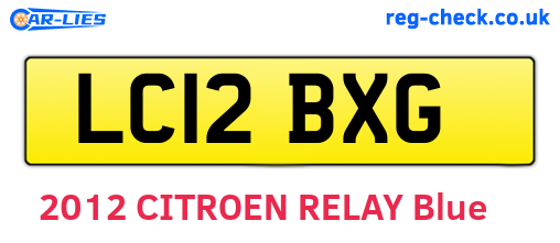 LC12BXG are the vehicle registration plates.