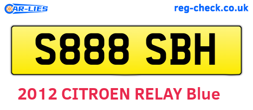 S888SBH are the vehicle registration plates.