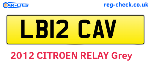 LB12CAV are the vehicle registration plates.