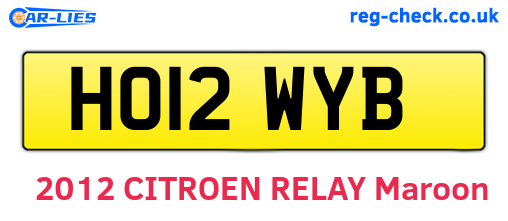 HO12WYB are the vehicle registration plates.