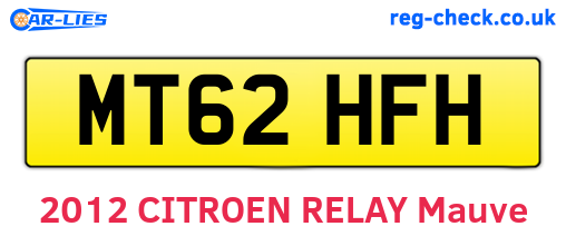 MT62HFH are the vehicle registration plates.