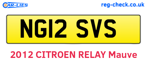 NG12SVS are the vehicle registration plates.