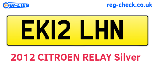 EK12LHN are the vehicle registration plates.