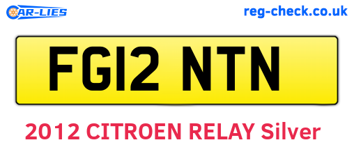 FG12NTN are the vehicle registration plates.
