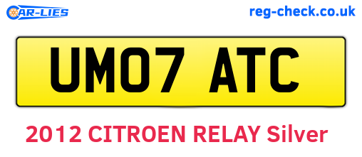 UM07ATC are the vehicle registration plates.