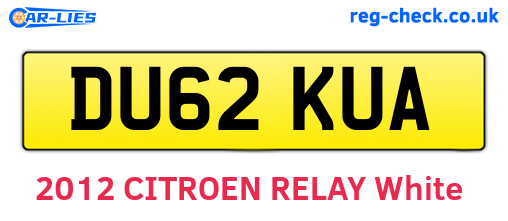 DU62KUA are the vehicle registration plates.