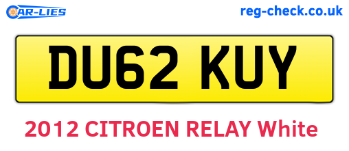 DU62KUY are the vehicle registration plates.