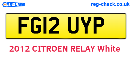 FG12UYP are the vehicle registration plates.