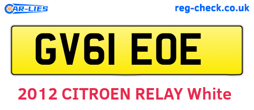 GV61EOE are the vehicle registration plates.