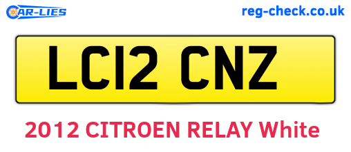 LC12CNZ are the vehicle registration plates.