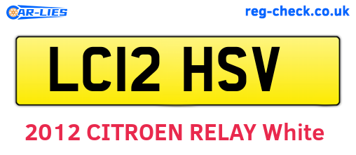LC12HSV are the vehicle registration plates.