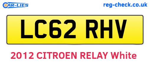 LC62RHV are the vehicle registration plates.