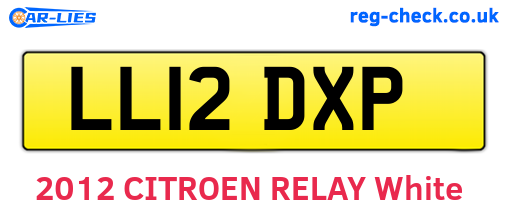 LL12DXP are the vehicle registration plates.