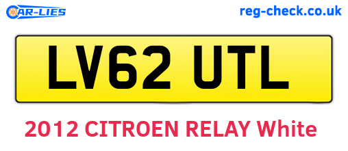 LV62UTL are the vehicle registration plates.