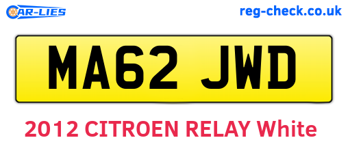 MA62JWD are the vehicle registration plates.