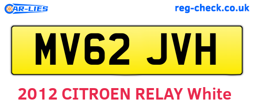 MV62JVH are the vehicle registration plates.