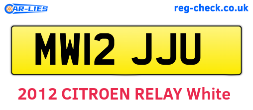 MW12JJU are the vehicle registration plates.