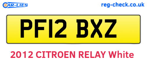 PF12BXZ are the vehicle registration plates.