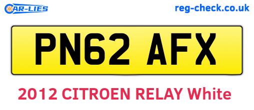 PN62AFX are the vehicle registration plates.