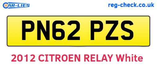 PN62PZS are the vehicle registration plates.