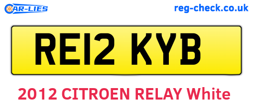 RE12KYB are the vehicle registration plates.