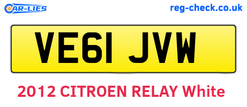 VE61JVW are the vehicle registration plates.