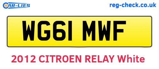 WG61MWF are the vehicle registration plates.