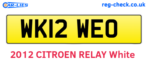 WK12WEO are the vehicle registration plates.
