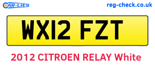 WX12FZT are the vehicle registration plates.