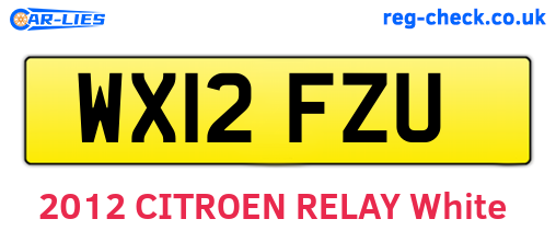 WX12FZU are the vehicle registration plates.