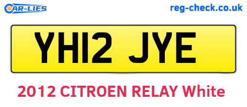 YH12JYE are the vehicle registration plates.
