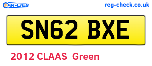 SN62BXE are the vehicle registration plates.