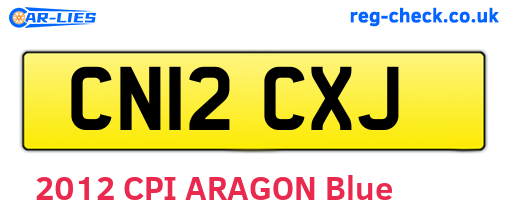 CN12CXJ are the vehicle registration plates.