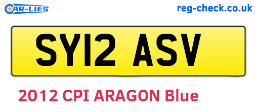 SY12ASV are the vehicle registration plates.