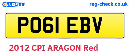 PO61EBV are the vehicle registration plates.