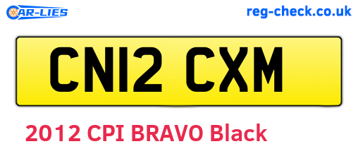 CN12CXM are the vehicle registration plates.