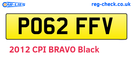 PO62FFV are the vehicle registration plates.