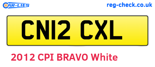 CN12CXL are the vehicle registration plates.