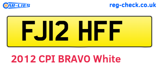 FJ12HFF are the vehicle registration plates.