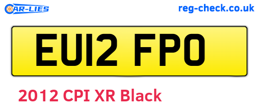 EU12FPO are the vehicle registration plates.